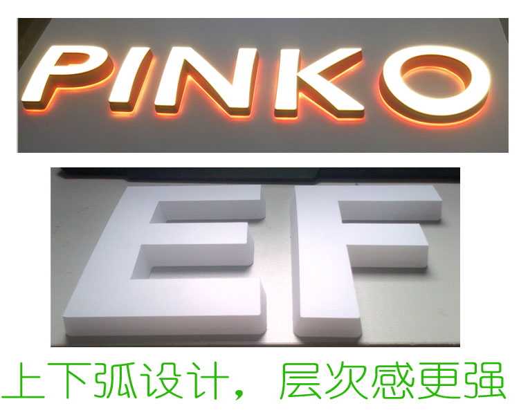 上下弧斜边迷你字